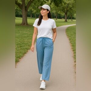 Lululemon Wide Leg Blue Drawstring Pants Women’s Lounge Stretch Casual